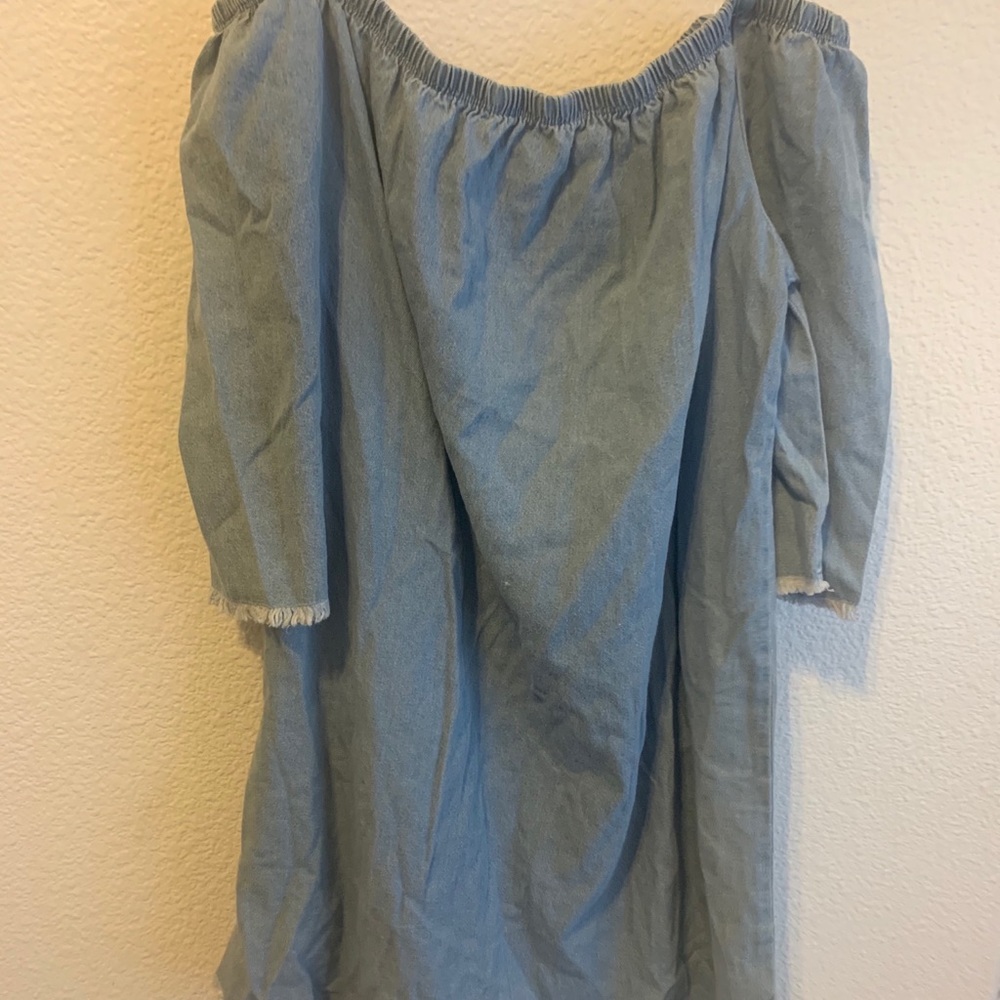 Denim off the shoulder dress